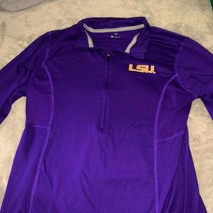 LSU athletic quarter zip shirt! very light weight / breathable. has back zipper